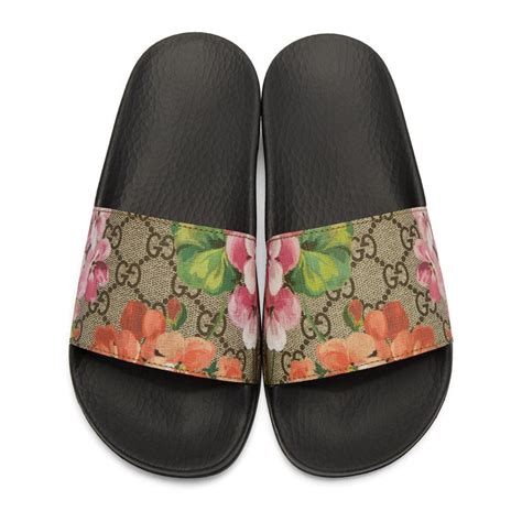 gucci loafer slides with flower|Gucci slides women's selfridges.